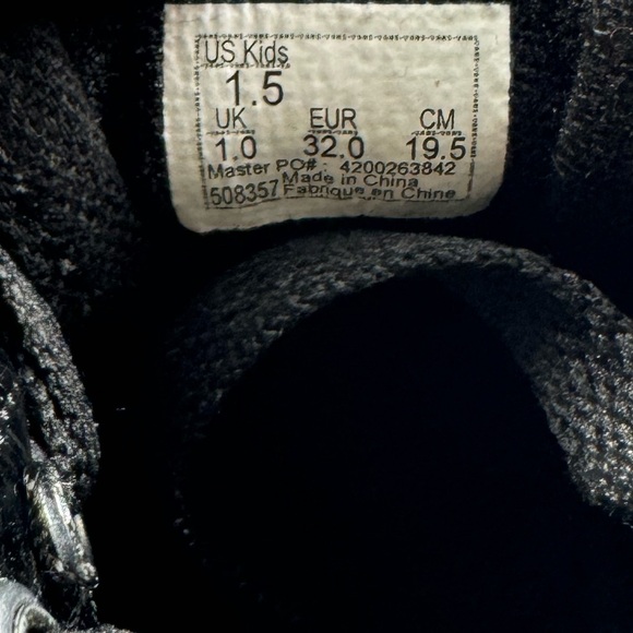 Vans all black zip up sk8 hi kids size 1.5 - Picture 5 of 6